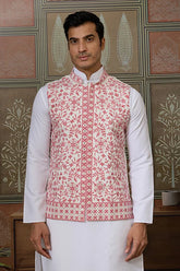 Wedding Pink Koti White Kurta